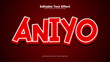 © QalamVision - Red and white aniyo 3d editable text effect - font style