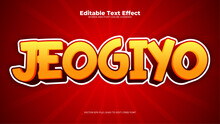 Red And Orange Jeogiyo 3d Editable Text Effect - Font Style