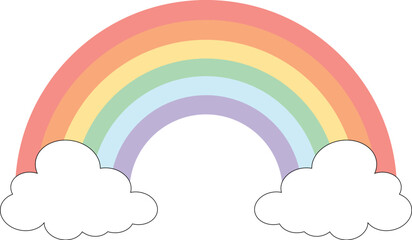 Wall Mural - Rainbow Clouds Layered Cut File, SVG file for Cricut and Silhouette , EPS , Vector, JPEG , Logo , T Shirt