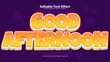 Purple violet orange and yellow good afternoon 3d editable text effect - font style