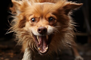 Wall Mural - portrait of a angry  dog