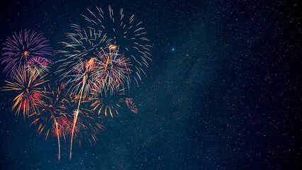 Fireworks with Night Sky Background