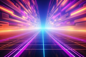 Wall Mural - vibrant empty gaming content thumbnail background generative ai