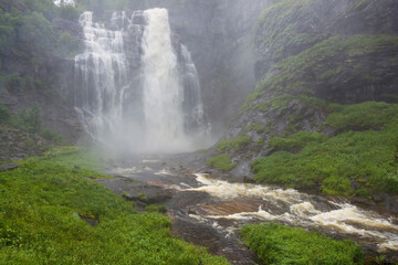 Wall Mural - Skjervefossen waterfall near Voss in the Hordaland region, Norway