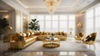 © Marko - Design furniture with golden elements in luxury room. Hollywood