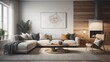 © Marko - Minimalist interior design of modern living room with rustic accent pieces