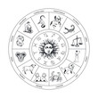 Astrological circle with the sun. 