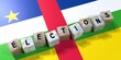 Central African Republic - elections concept - wooden blocks and country flag - 3D illustration