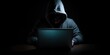 Hacker Cybersecurity Expert Unleashing Digital Intrigue on Laptop
