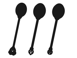 Poster - Set of spoon icon isolated on white background vector.