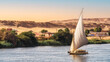 Feluca sailing on the River Nile in Egypt
