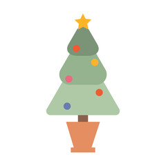 Wall Mural - Christmas tree . Decorated with toys. groovy xmas.