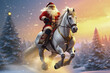 Santa claus with a horse generative ai