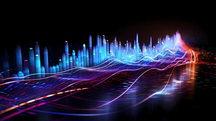Digital technology lines and electric light abstract poster web page PPT background