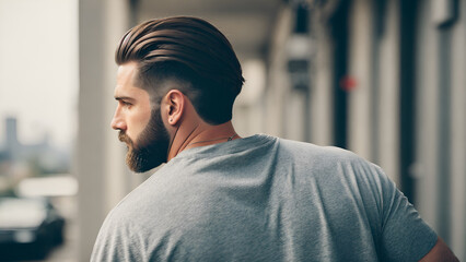 Wall Mural - Man with elegant slicked back haircut