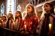 Children's Christmas choir in church