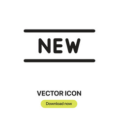Leinwandbilder - New icon vector. Linear-style sign for mobile concept and web design. New symbol illustration. Pixel vector graphics - Vector.