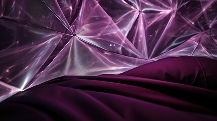 Wall Mural -  a close up of a bed in a room with a purple wall and a purple comforter on top of a bed with a black comforter and a purple comforter.  generative ai