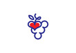 simple modern love grape logo design