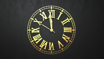 Wall Mural - 4k Video Countdown New Year Clock. ProRes 4444.