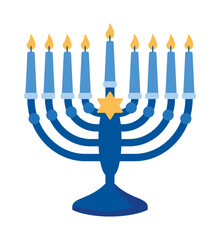 Sticker - hanukkah menorah lights