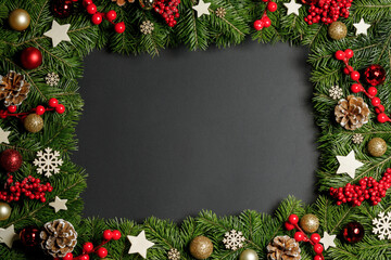 Poster - Christmas frame of tree branches