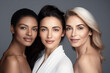 © Adin - Multiethnic portrait of beautiful young women of different ages in studio. Concept beauty skin care