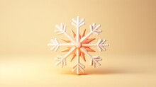  A White And Orange Snowflake Sitting On Top Of A Yellow Table Next To A Black And White Cat Laying On The Floor Next To The Snowflake.  Generative Ai