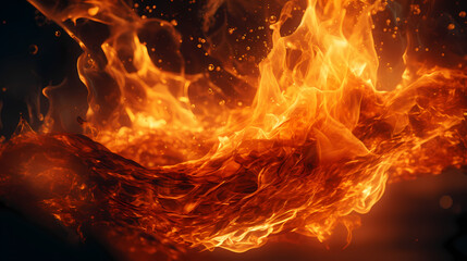 Blazing flame poster web page PPT background