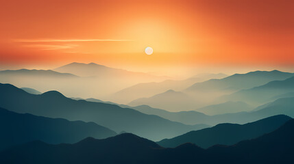 Sunrise on the mountain abstract background poster web page PPT background