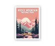 Rocky Mountain, National Park Illustration Art. Travel Poster Wall Art. Minimalist Vector art. Vector Style. Template of Illustration Graphic Modern Poster for art prints or banner design.