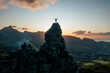 © AmazingAerialAgency - Aerial view of people climbing on Piton Jacob Peak mountain in Port Louis, Mauritius.