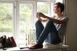 © Tasneem/peopleimages.com - Man, drinking coffee and thinking by window, peace and growth at home, vision and idea for future. Male person, positive mindset and tea by view, relax and calm or inspiration, planning and daydream