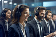 © LunaKate - Group of diverse business people wearing headset working at call center. Call center operator