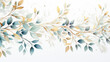 Watercolor minimalist leaves and flowers concept art