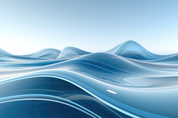 Poster - Curved lines dominate with a light blue background that is technological in nature.
