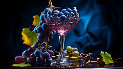 Wall Mural - wine and grapes ai generated