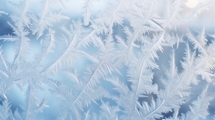 Naklejka na meble  a close up of a frosted window with a blue sky in the back ground and a light blue sky in the back ground.