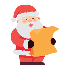 Poster - santa claus and wish list cartoon