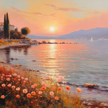 Idyllic Serenity: A Mediterranean Sunset