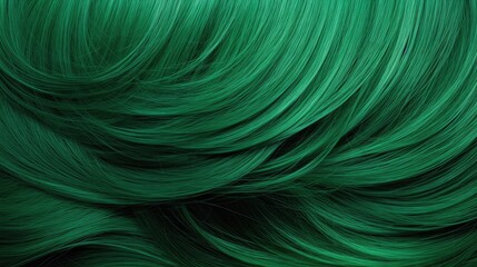 Canvas Print -  a close up of a green hair with long, wavy, wavy, and slightly wavy waves on top of the head of a woman's head and bottom half of her head.