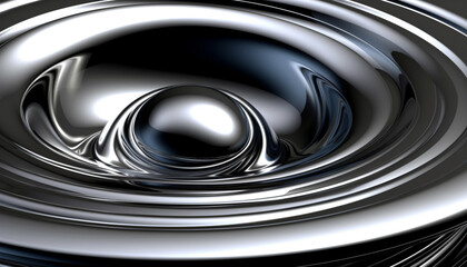 Sticker - Metallic vortex decoration creates clean rippled whirlpool in futuristic design generated by AI