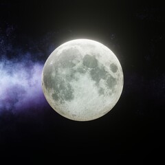 Wall Mural - close up image of full moon