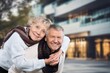 © BillionPhotos.com - Smiling old couple together on vacation.