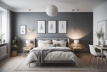 Scandinavian Style Interior Design Of Modern Bedroom