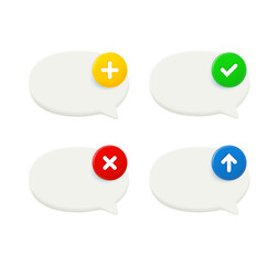 Aufkleber - Speech bubble icon set with different pictograms. 3d vector icons set