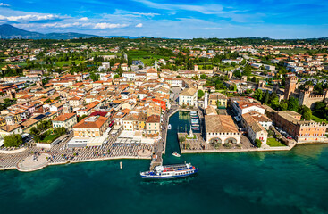 Sticker - old town and port of Lazise in italy