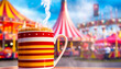 Summer birthday celebration with carnival rides, food, and entertainment tent generated by AI