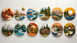 © milicenta - set of round icons with various landscapes