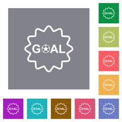 Poster - Goal sticker with rounded edges outline square flat icons